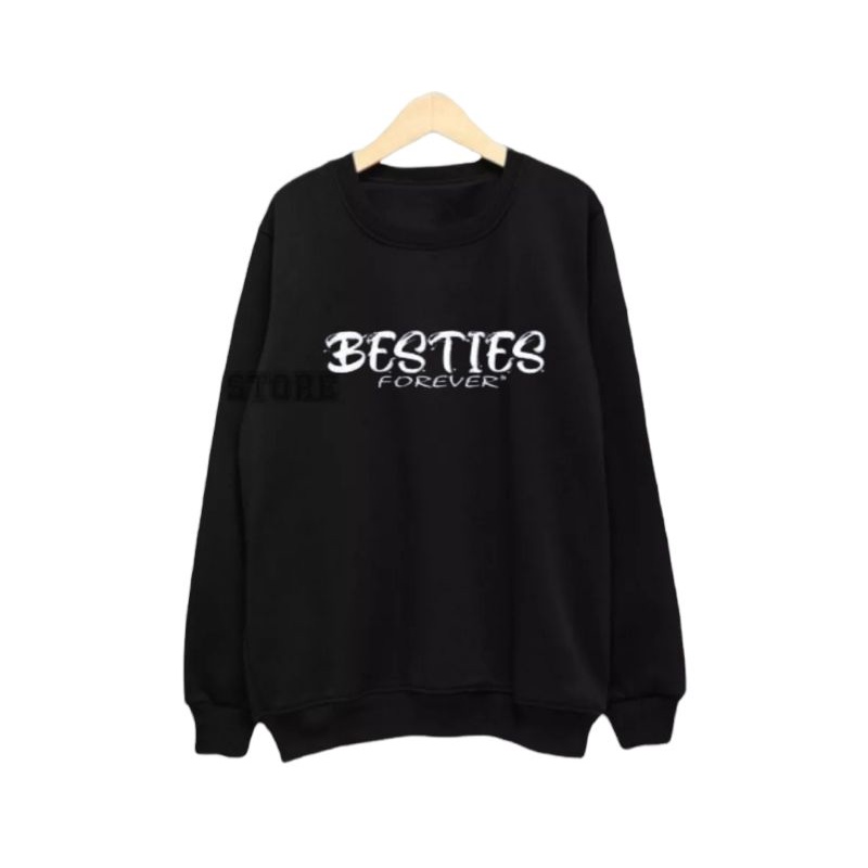 SWEATER CREWNECK JUMBO LOGO BESTIES FOREVER SIZE 2XL-3XL-4XL-5XL BISA PRIA &amp; WANITA