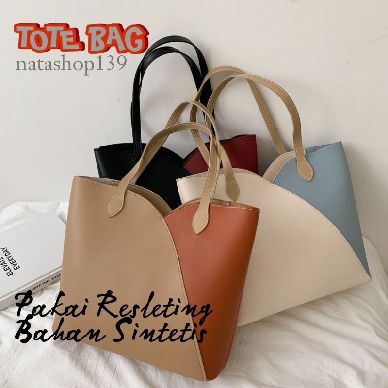 TOTE BAG Tas Shopping Travel Tas Bahu Jinjing Motif Cantik Sintetis Aman Pakai Resleting