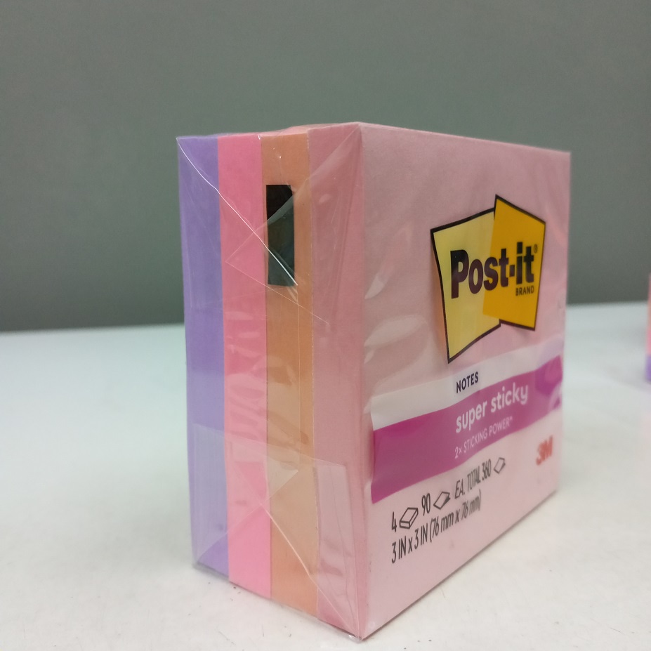 

HJK 3M Post It Super Sticky Notes 654-4SS-FLA Flamingo 3 inch x 3 inch