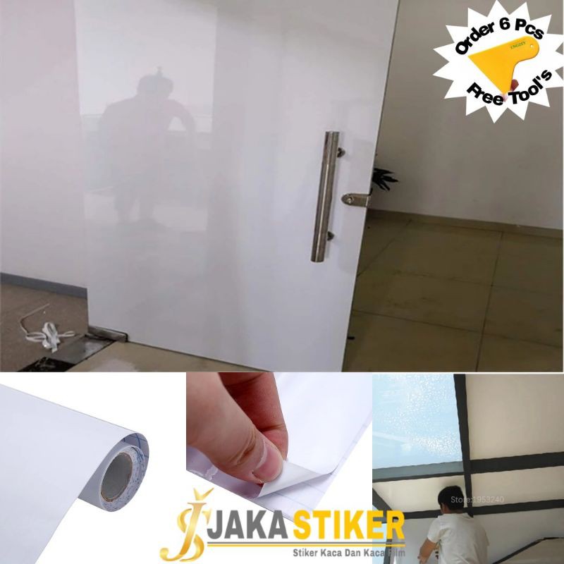 Stiker/sticker kaca kamar mandi/whiteboard/warna putih