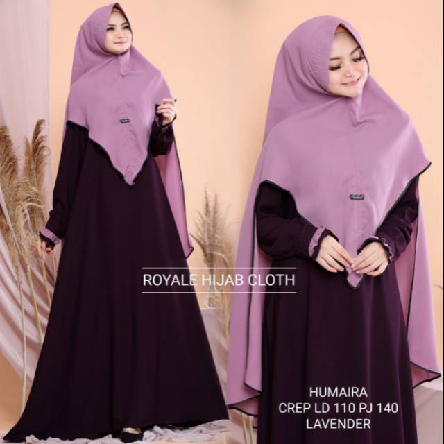Baju set gamis syari ld 110 jumbo Humaira ori royale