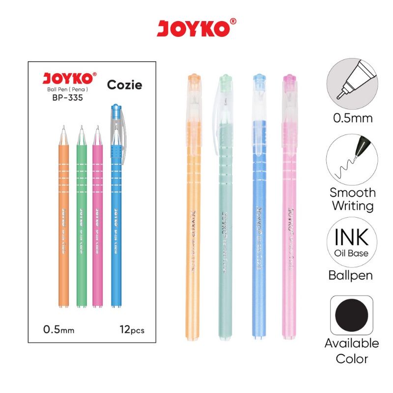 Ball Pen joyko BP335 Pulpen joyko BP 335 cozie Pena Joyko BP-335 Cozie 0.5 mm