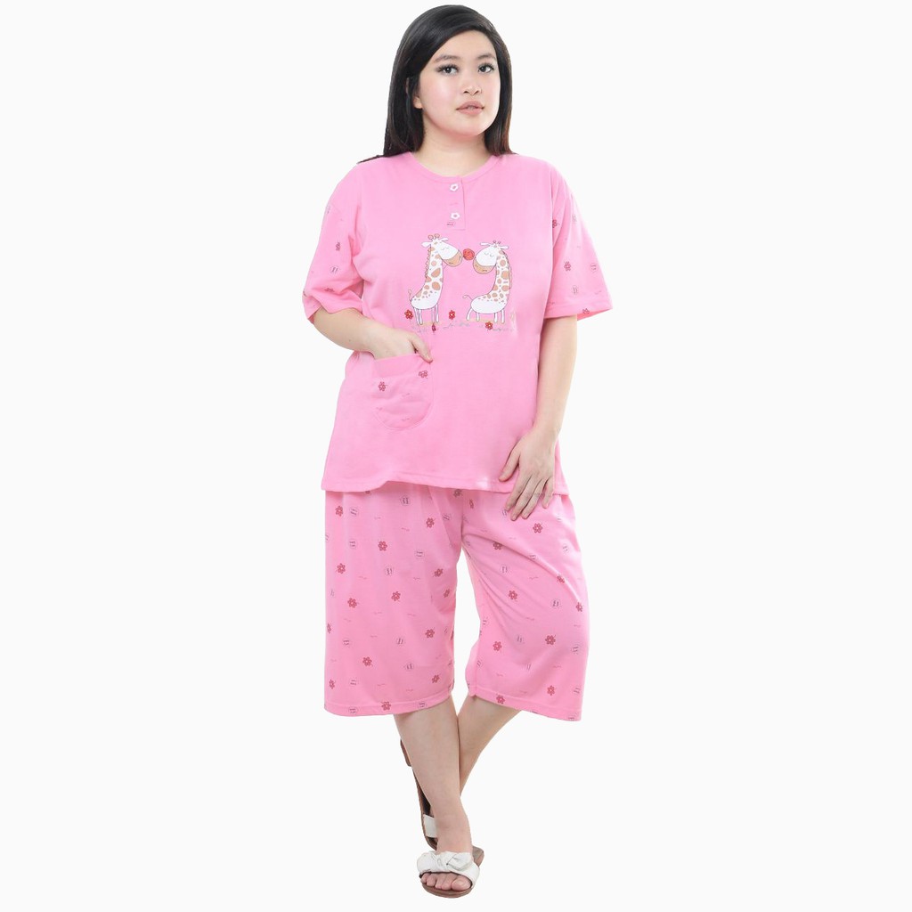 Stelan Baju Tidur Tangan Pendek Wanita BIG SIZE - XSHOP Wanda