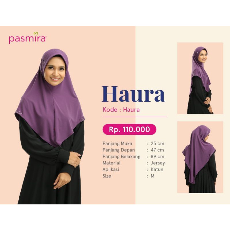 ✔️ ORIGINAL PASMIRA ✔️ Hijab Instan Bergo Haura Ukuran M