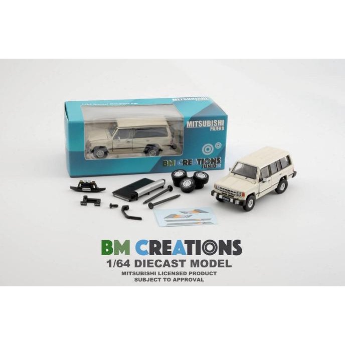 64B0241 BM CREATIONS 1983 MITSUBISHI PAJERO MK1 IVORY DIECAST MOBIL