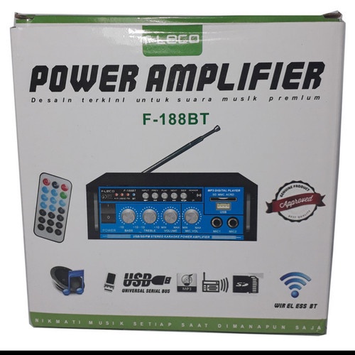 Amplifier FLECO 188 Bluetooth Stereo Karaoke + Mp3 player + FM Radio