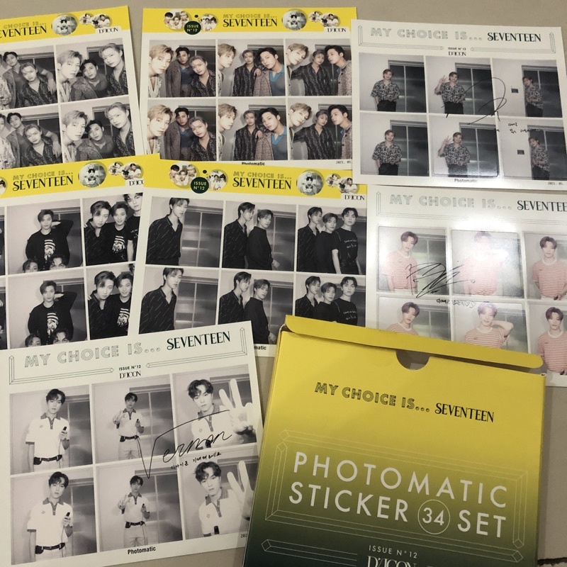 SEVENTEEN DICON photomatic sticker unit individual mingyu wonwoo jun the8 vernon dino woozi