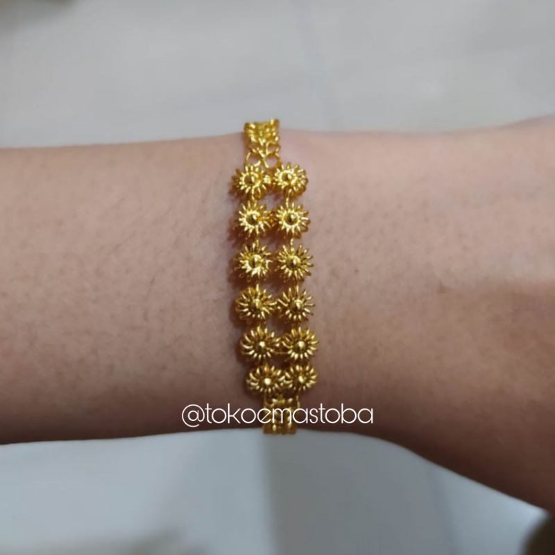 Gelang matahari  mas 24 karat mas toba 10gram