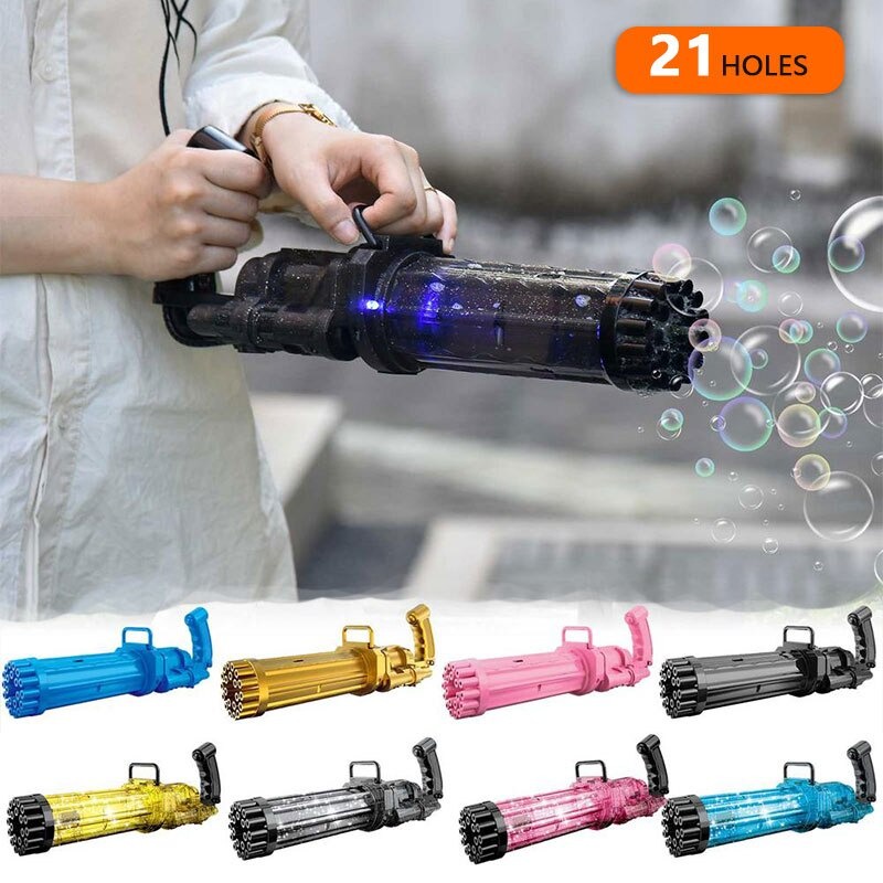 MAINAN BUBBLE DREAM PISTOL SABUN GUN GATLING 21 HOLES