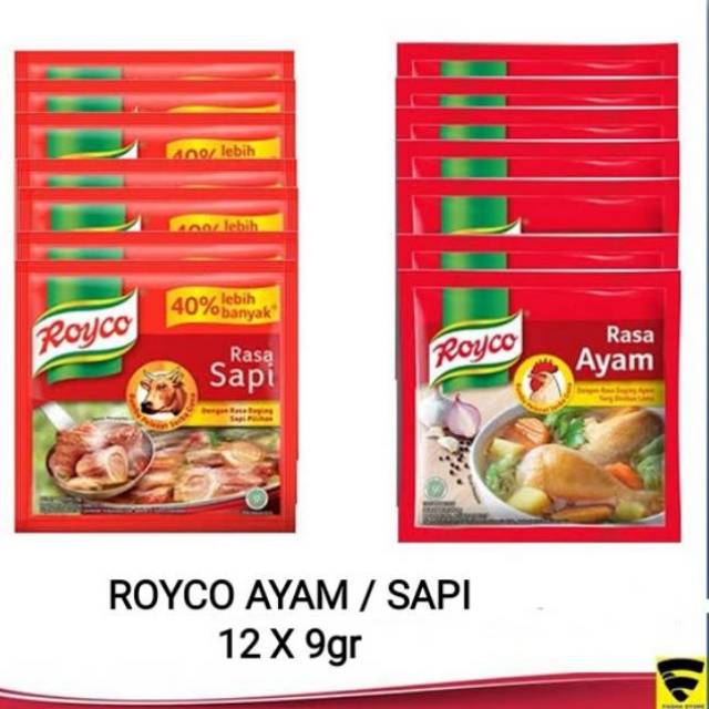 

Royco Ayam Sachet 9gr Per Renceng Isi 12 Sachet -Lapak Rifda