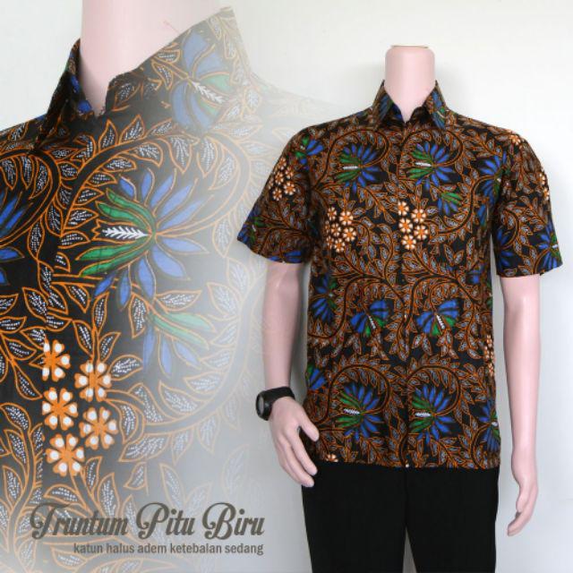 Trolistore Grosir Kemeja Batik Pria Cowok Lengan Panjang Motif Kraton V2