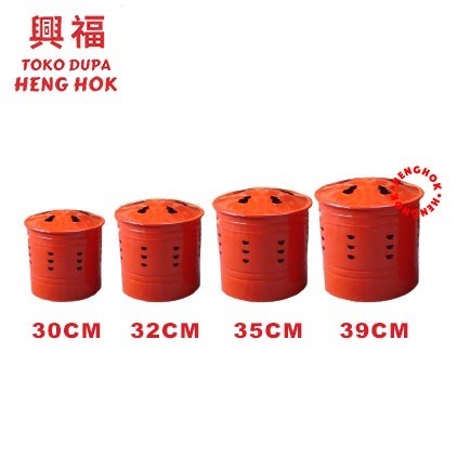 Kertas Sembahyang - Tong / Tempat Bakar Kertas Sembahyang Merah Import