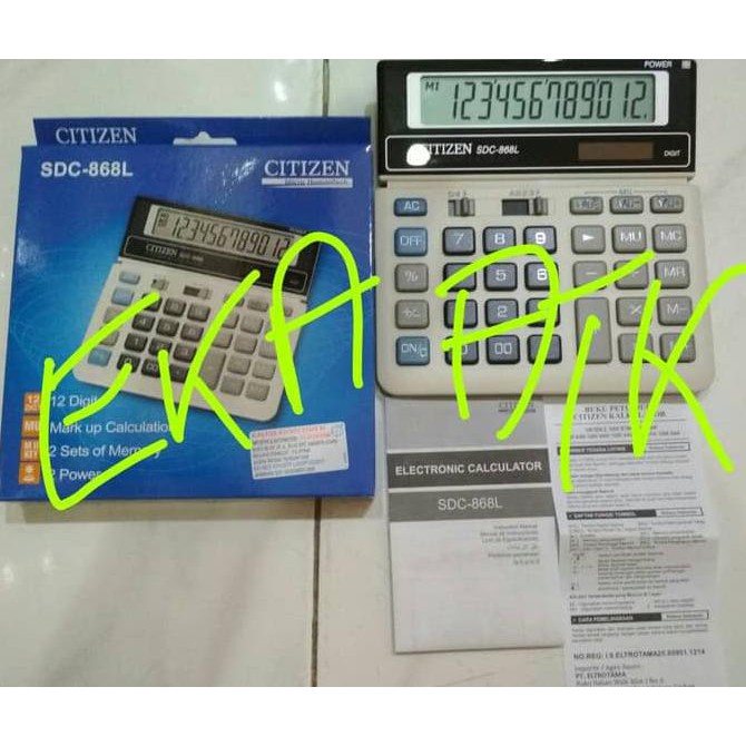 

ILARISl Kalkulator Citizen SDC-868L Asli Original / Electronic Calculator 868L ICLl