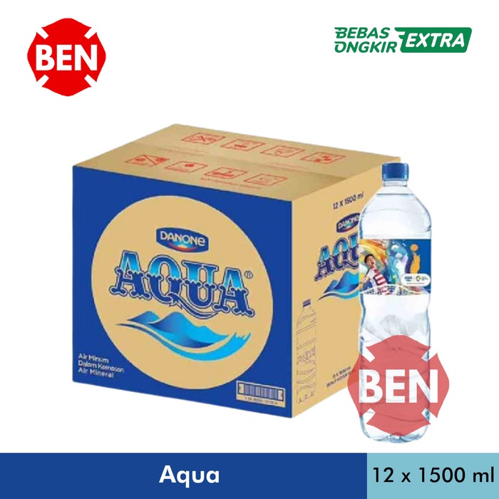 

(BISA COD) Aqua 1500ml 1500 ml 1 Dus 1,5L 1,5 L Air Mineral Kemasan Murah Besar