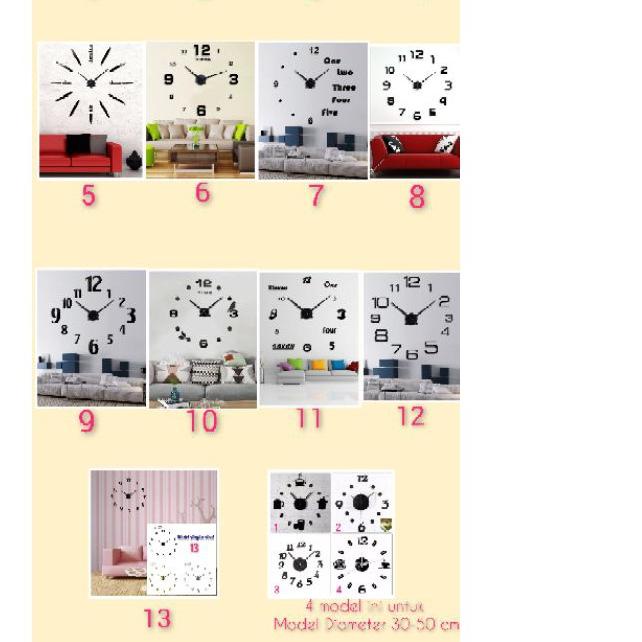 ❈ Jam dinding Besar DIY / JAM DINDING Big silver hitam dan gold ➥