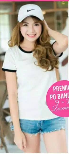 Ringer Tee Gilita L Dan XL /Bahan Spandex