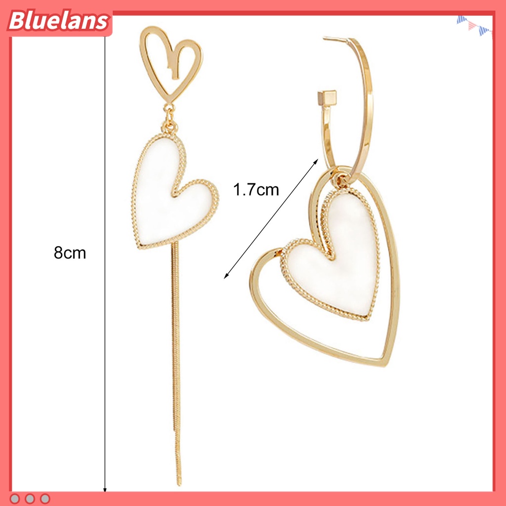 1 Pasang Anting Stud Panjang Asimetris Anti Karat Untuk Wanita