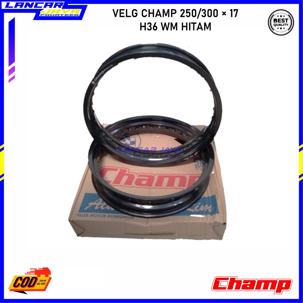 VELG CHAMP SET 250/300 RING 17 H36 HITAM