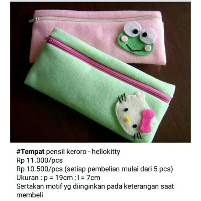 

Tempat pensil keroppi/hello kitty