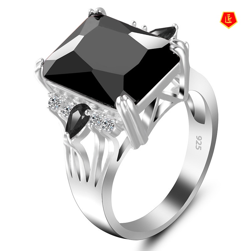 [Ready Stock]Exotic Colored Gemstone Ring Simple and Stylish