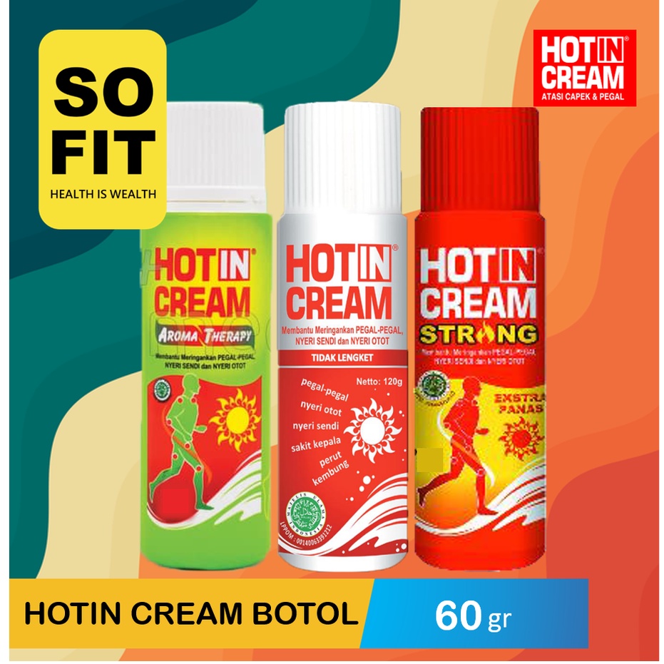 Hotin Cream Botol 60ml / Hot in Krim Pegal Nyeri Otot