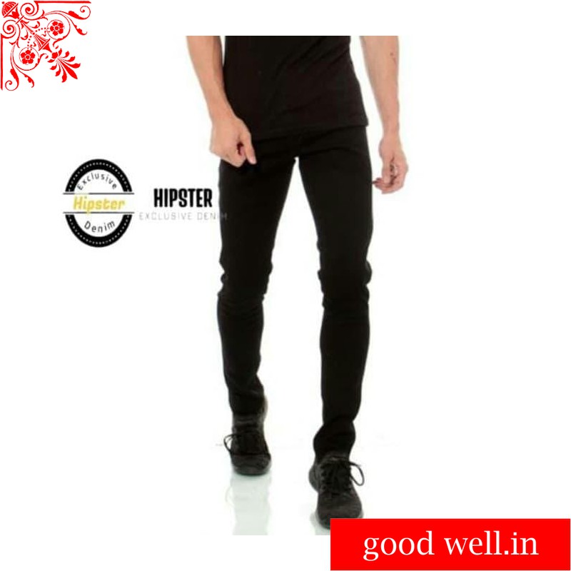 CELANA JEANS PRIA CELANA HIPSTER HITAM PEKAT CELANA COWOK KEKINIAN