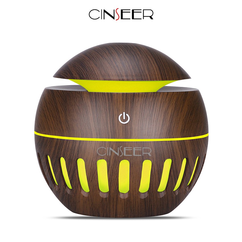 CINSEER humidifier air 130ml aromaterapi diffuser model bulat kecil garis no remote (tidak free oil)-3