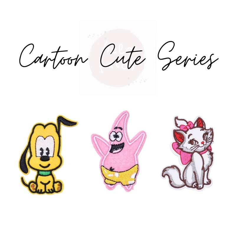 BORDIR PATCH KARTUN SERIES 2 IRON ON/ PATCH BORDIR LUCU / BORDIR PATCH MURAH / IRON PATCH CARTOON CU