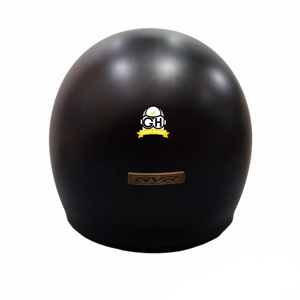 Helm Retro List Chrome Hitam Doff Helm Bogo Half Face SNI Free Kaca Flat