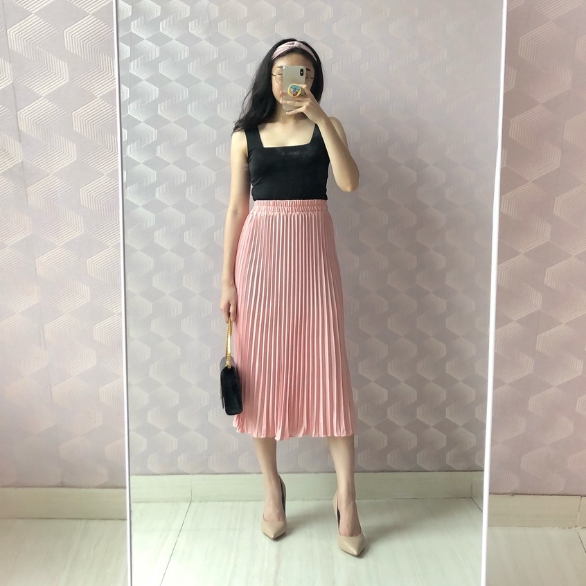 QUINN MIDI SKIRT / Rok Pleats Midi Plisket 7/8 Pleated Skirt