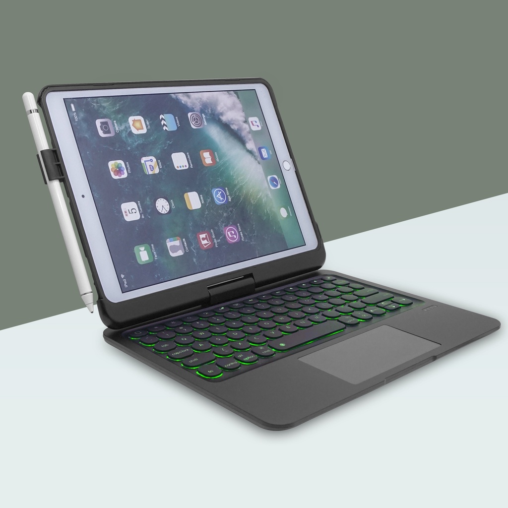 Flip Case iPad 7 iPad 8 iPad 9 10.2 10.5 | iPad 5 iPad 6 iPad Pro 9.7 iPad Air 1 Air 2 | iPad 10.9/ 11 Keyboard Bluetooth Case 360 RGB LED