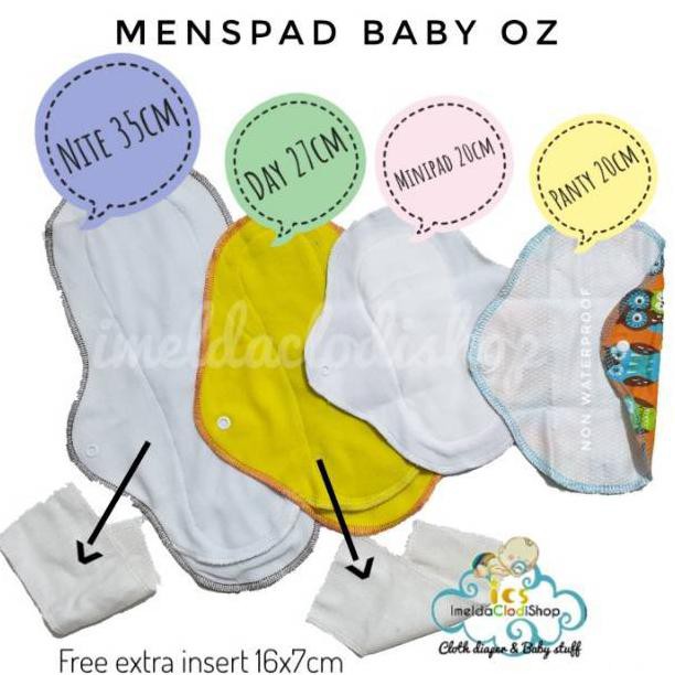 Termurah Satuan Menspad Menstrual Pad Pembalut Kain Baby Oz Bisa Cuci Ulang , Sehat, Bebas Kimia