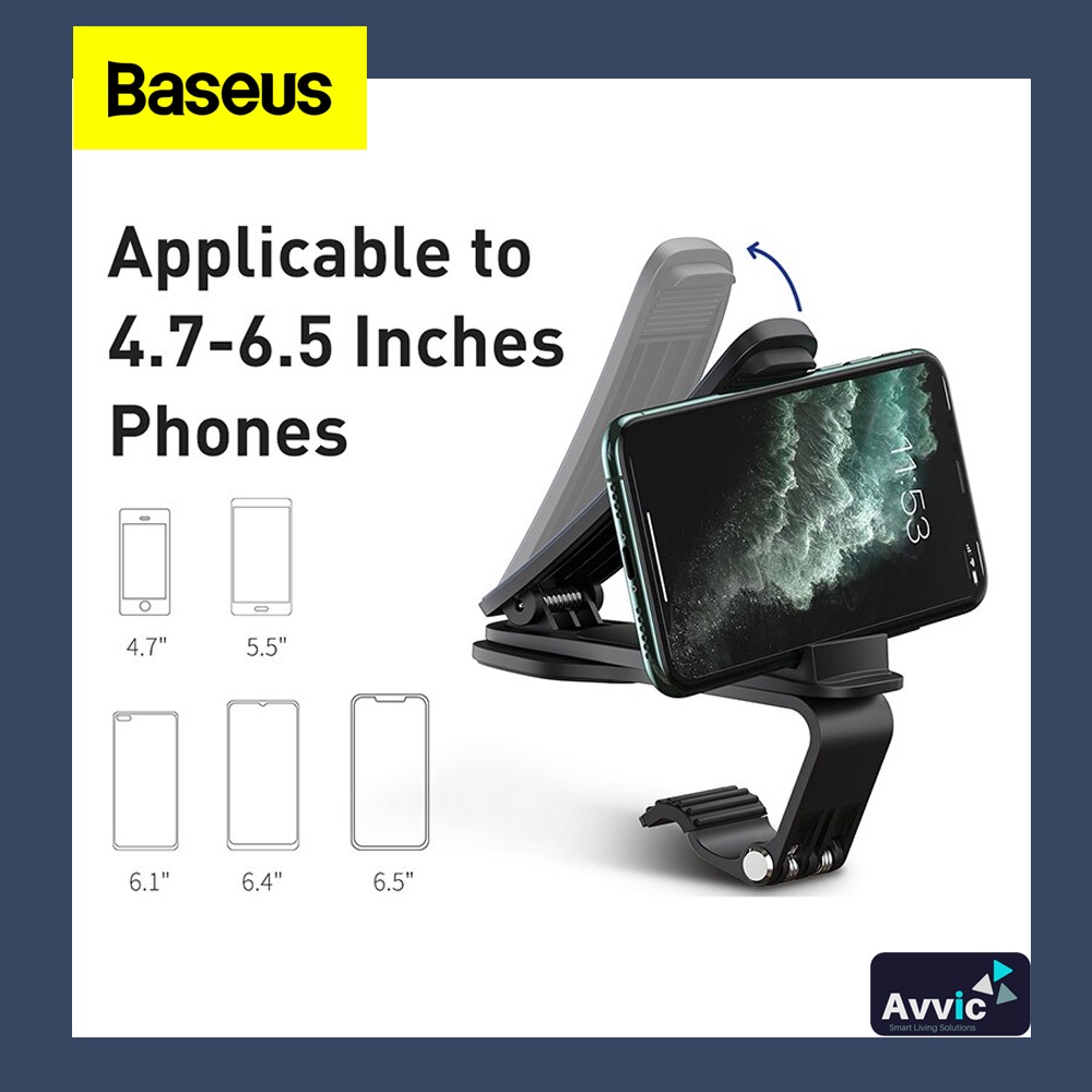 BASEUS Car Mobile Phone Holder 360° Dashboard Big Mouth Mount Clip