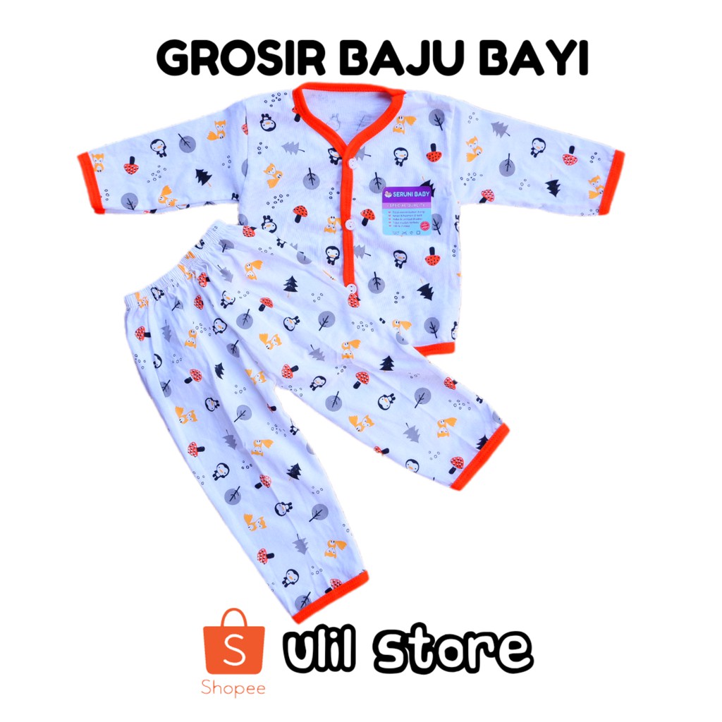 Setelan Piyama Bayi Baju Bayi Usia 0-6 Bulan Seruni Baby Motif Penguin-5