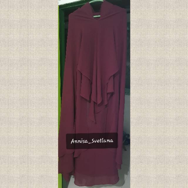 Soldddd Khimar Shararea Burgundy Preloved