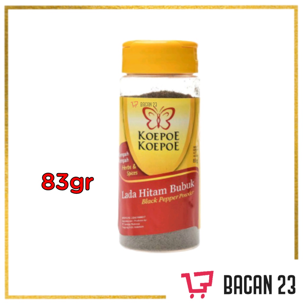 

Koepoe - Koepoe Lada Hitam Bubuk ( 83 gr ) / Blackpepper / Merica Hitam / Bacan 23 - Bacan23