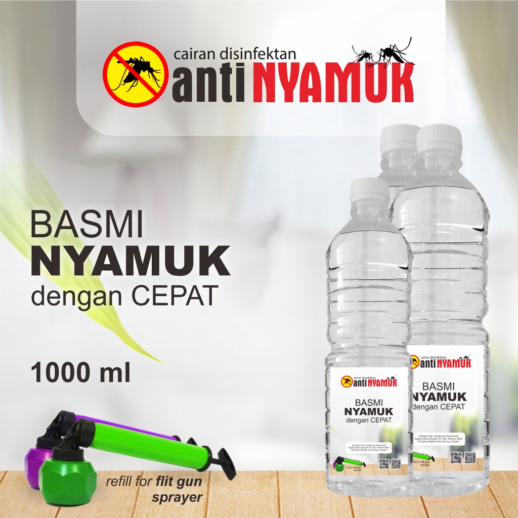 Cairan Obat Anti Nyamukk , Serangga Kemasan refiil 1 liter Botol Pet