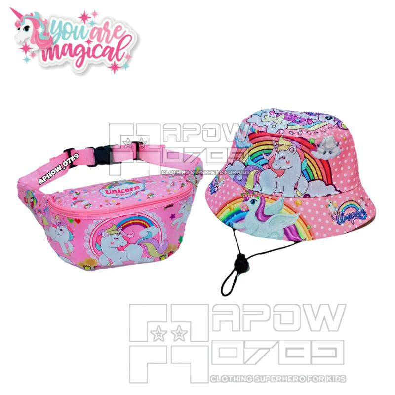 Tas SLempang 2in1 waistbag anak+bucket hat taly Terpopuler