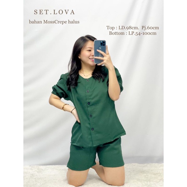 BAJU SET WANITA SETELAN CEWEK LOVA FASHION SANTAI PREMIUM