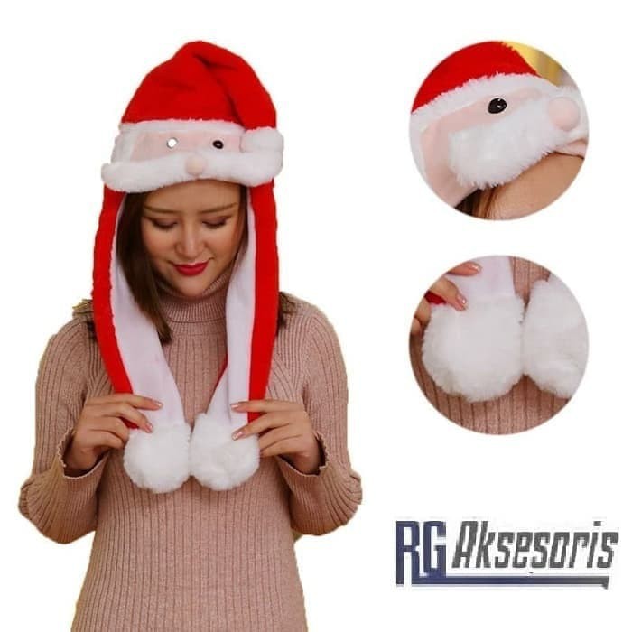 Topi natal DANCING BUNNY HAT LED SANTA CLAUS