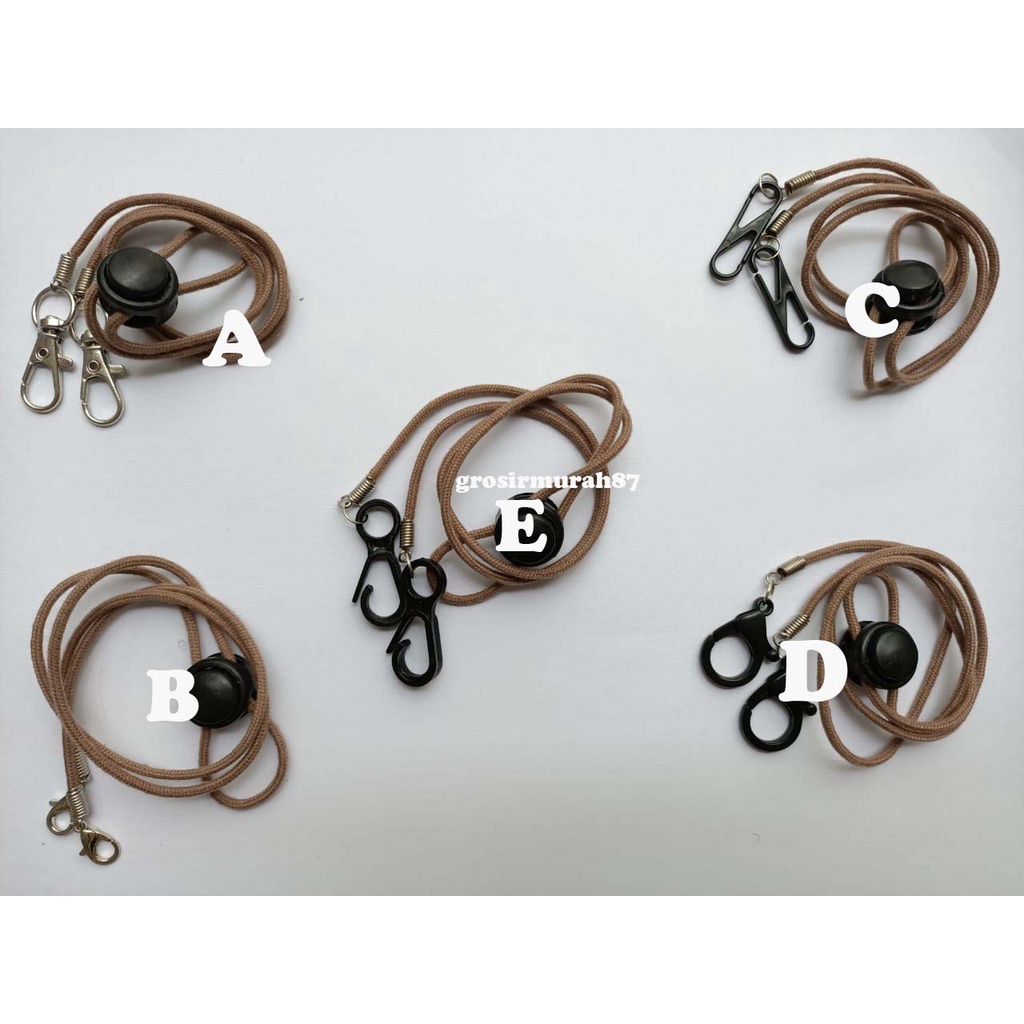 Tali masker dewasa lanyard kalung masker non elastis warna milo ready stok cantolan kokot cantolan besi atau plastik