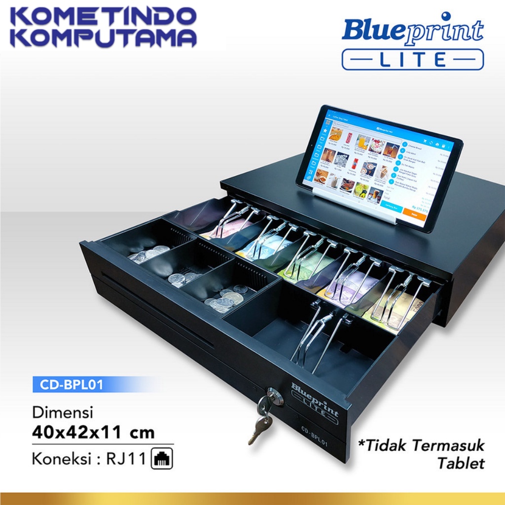 Cash Drawer 01 BESAR Laci Kasir Laci Uang BLUEPRINT CD-BPL01 40x42x11 cm