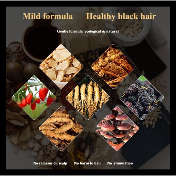 semir rambut Shampoo Pewarna Rambut Hitam Herbal | Semir Rambut Instan