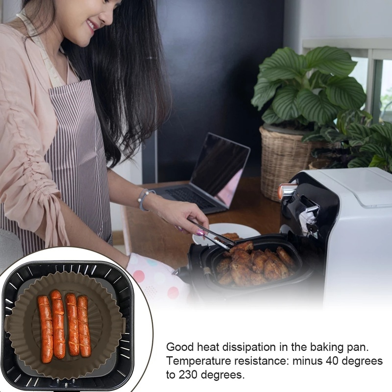 Aksesoris Air Fryer Multifungsi Bahan Silikon Anti Lengket 3 Warna Dapat Digunakan Kembali