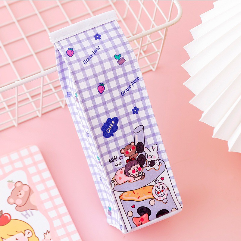 UNIKO.ID - TEMPAT PENSIL UNIK MILK COOKIES KOTAK PENSIL BUNGKUS JAJAN CIKI SNACK / TEPAK PENSIL-KOTAK UNGU