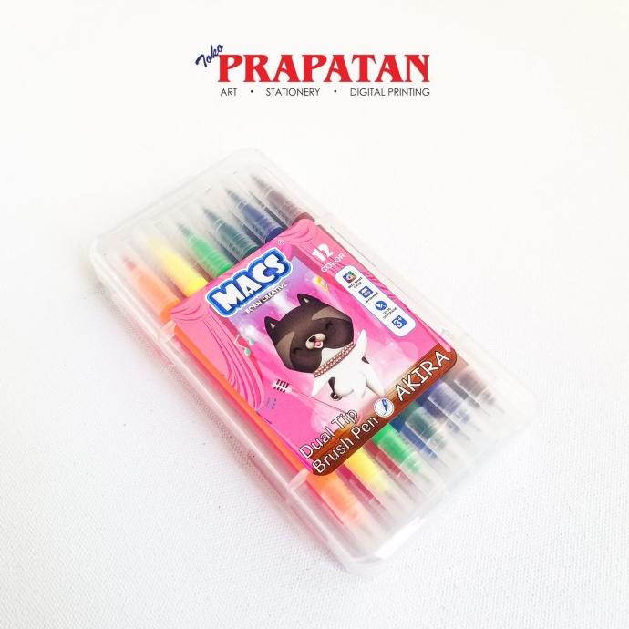

PROMO Macs Dual Tip Brush Pen Marker Color 12 Warna Spidol