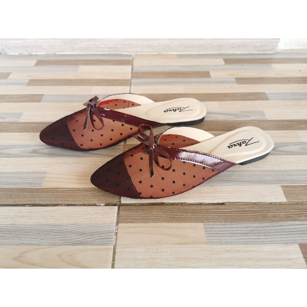 Arlaine- Kayleen Flat Sandal [Marun]