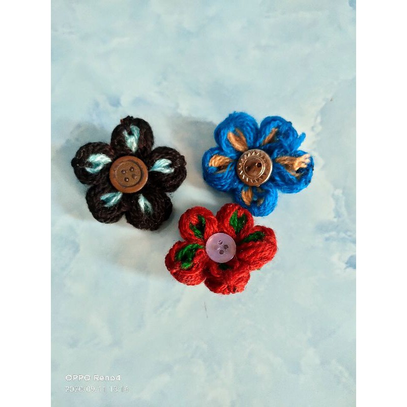 Bros bunga- hiasan hijab/kerudung