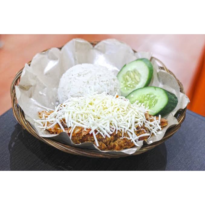 

Ayam geprek keju + nasi putih