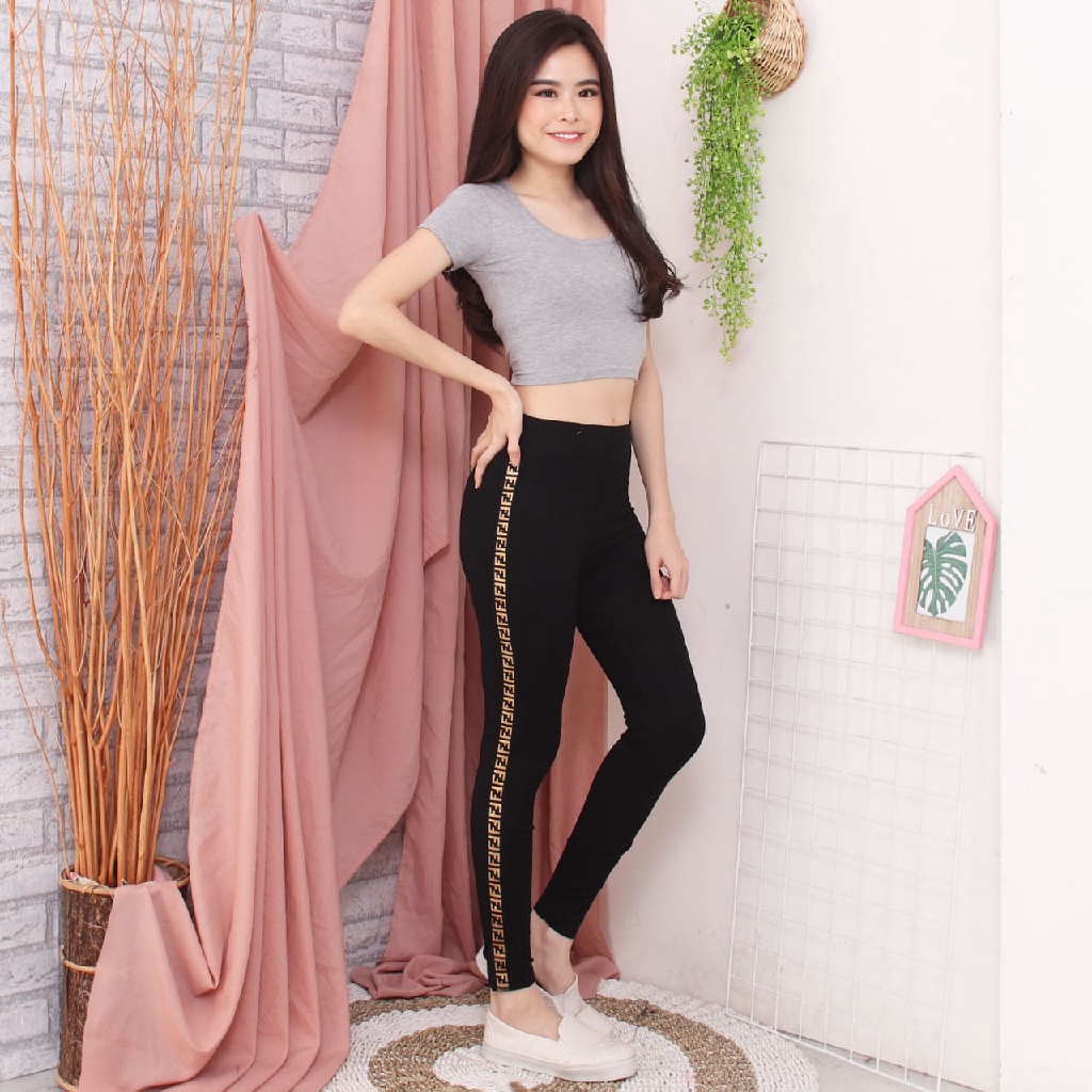 [Legging import model RO]Celana wanita legging hitam